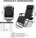 Zero Gravity Chairs Set of 2 Folding Sun Loungers, Reclining Outdoor Garden | Lockable 170°, Steel Frame, 150 kg Load Headrest Pillow, Adjustable, Lightweight, for Deck, Patio, Poolside, Beach, Camping