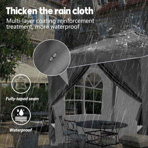 SANHENG Pop Up Gazebo, Pop Up Tent with Weights, Fully Waterproof, All Weather Gazebo ideal for Outdoor Party Camping (3x3m,Grey)